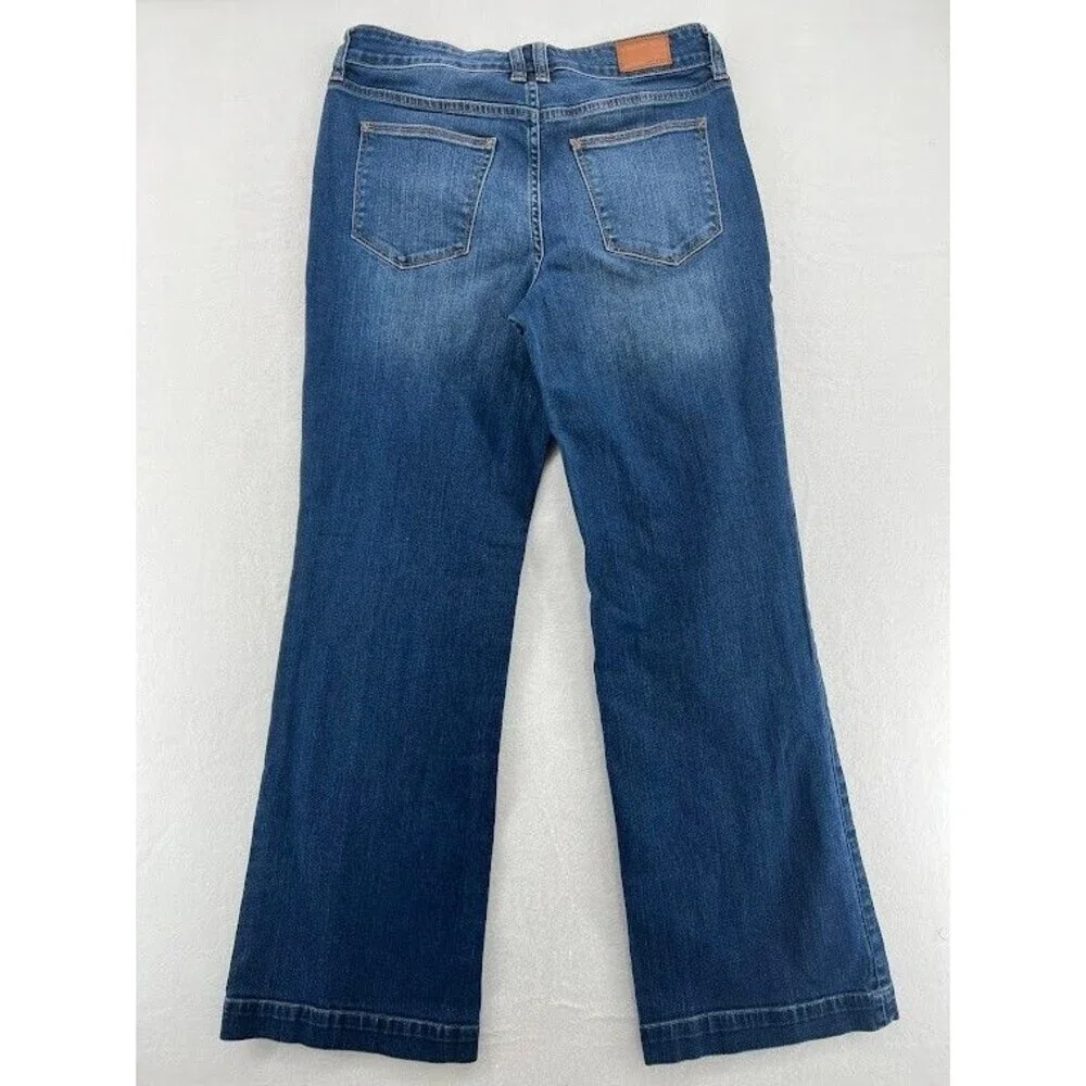 Lands End Mid Rise Trouser Jeans Flare Leg Size 10 Womens - Picture 4 of 7